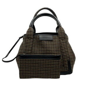 Balenciaga Tote Bag Navy Blue Cabas Brown Black Houndstooth